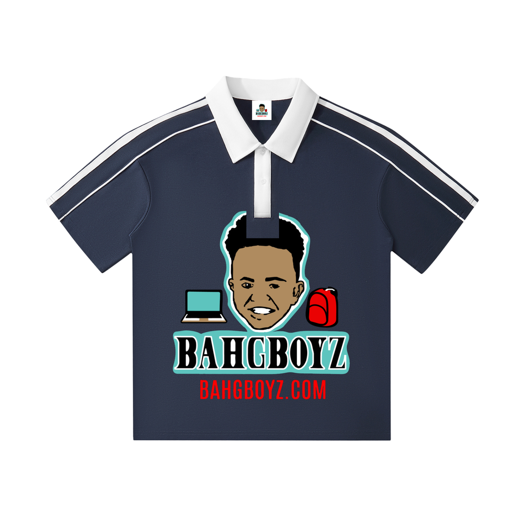 Contrast Collar Short-Sleeve Polo Shirt