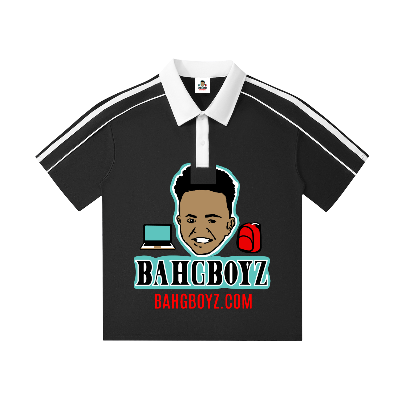 Contrast Collar Short-Sleeve Polo Shirt