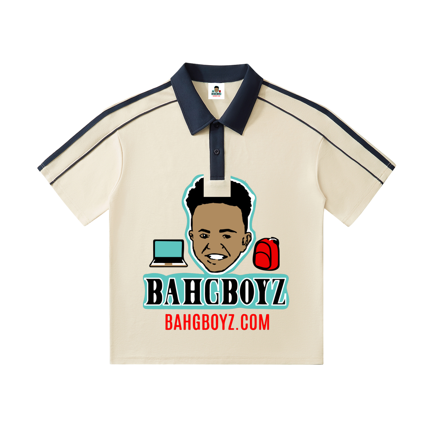 Contrast Collar Short-Sleeve Polo Shirt