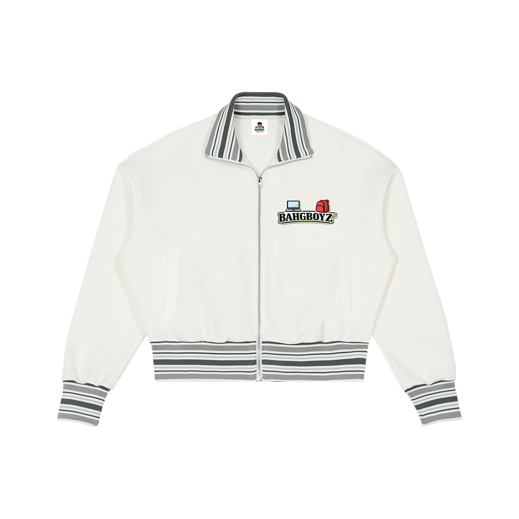BahgBoyz™💻🎒 Striped Rib Collar Zip Jacket