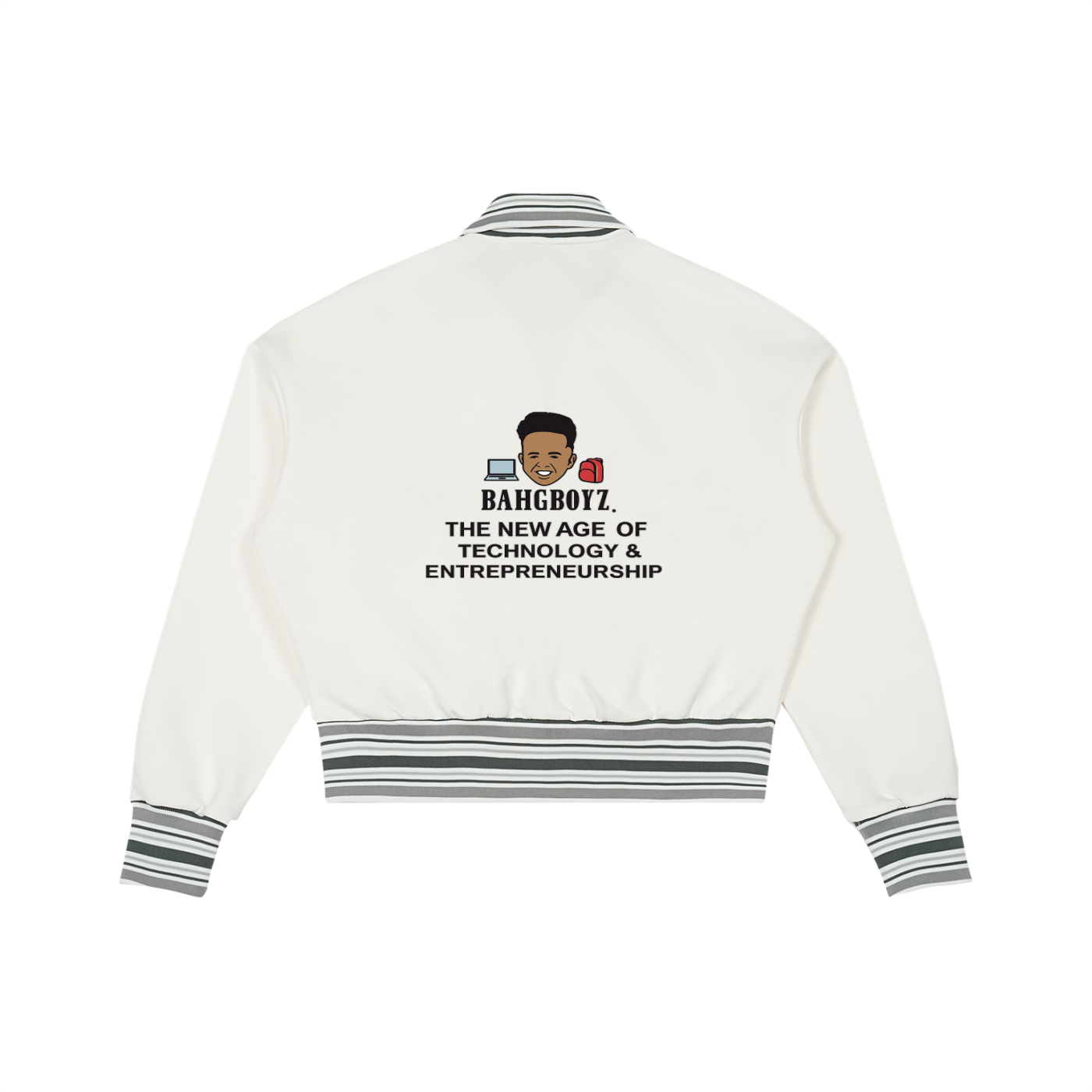 BahgBoyz™💻🎒 Striped Rib Collar Zip Jacket
