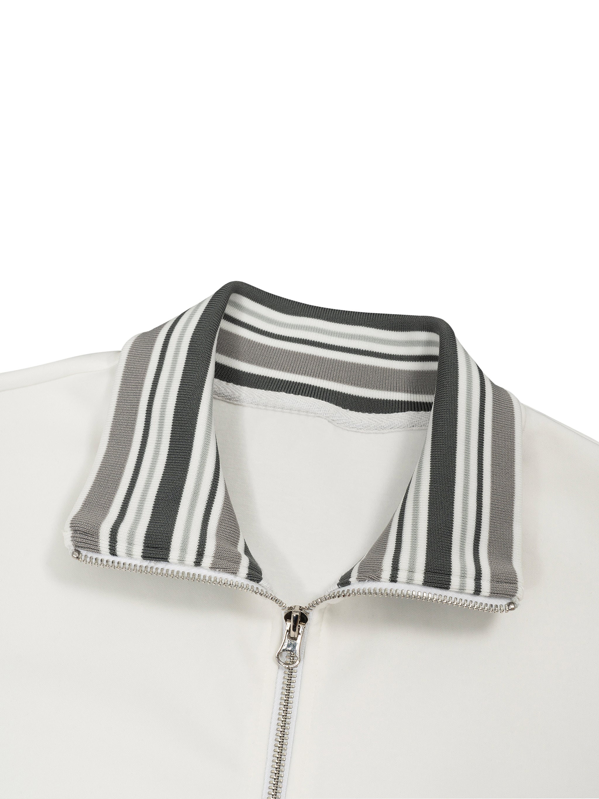 BahgBoyz™💻🎒 Striped Rib Collar Zip Jacket